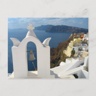 Santorini Bell Tower in de middags van de zon Briefkaart