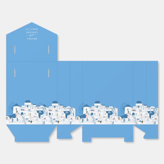 Santorini Bestemming Grieks Eiland Bruiloft Bedankdoosjes (Ongevouwen)