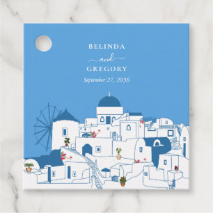Santorini Bestemming Grieks Eiland Bruiloft Bedankjes Labels