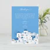 Santorini Bestemming Grieks Eiland Bruiloft Bedankkaart (Staand voorkant)