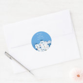 Santorini Bestemming Grieks Eiland Bruiloft Ronde Sticker (Envelop)