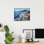 Santorini Black Cat Poster (Thuiskantoor)