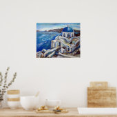 Santorini Black Cat Poster (Keuken)