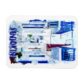 Santorini Blauw en Wit Reisfoto Magneet (Horizontaal)