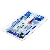 Santorini Blauw en Wit Reisfoto Magneet (Linkerzijde)