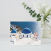 Santorini - Blauwe kerk in Oia briefkaart (Staand voorkant)
