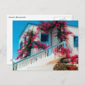 Santorini Blumenpracht Briefkaart (Voorkant / Achterkant)