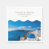 Santorini Bruiloft Custom Griekenland Cocktail Ser Servet (Voorkant)