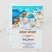 Santorini bruiloft feestthema kaart (Voorkant / Achterkant)