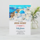 Santorini bruiloft shower thema kaart (Staand voorkant)