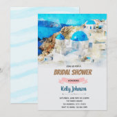 Santorini bruiloft shower thema kaart (Voorkant / Achterkant)