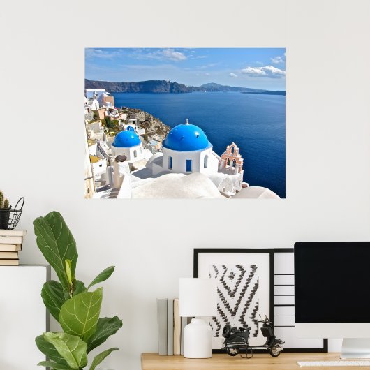 Santorini Canvas Poster (Thuiskantoor)