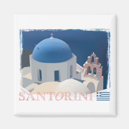 Santorini Church Magneet (Voorkant)