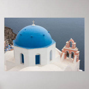 Santorini Church Poster