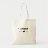 Santorini Coördinaten met Wereldbol en Sterren Tote Bag (Voorkant)