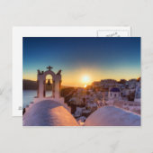 Santorini - Cycladic Oia bij zonsondergang briefka Briefkaart (Voorkant / Achterkant)