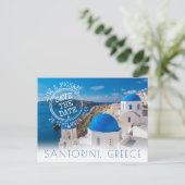 Santorini Destination Wedding Save the Date Aankondigingskaart (Staand voorkant)