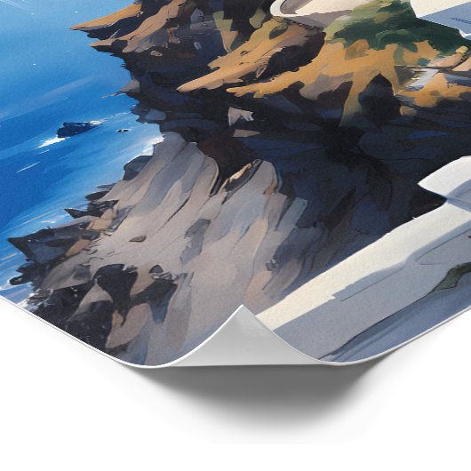 Santorini door het Zee Poster (Hoek)