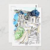 Santorini Eiland Griekse Zomerherinneringen  Briefkaart (Voorkant / Achterkant)