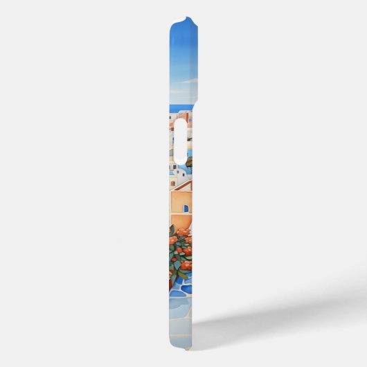 Santorini Eiland Illustratie | Reiskunst Case-Mate iPhone Case (Achterkant / Rechts)