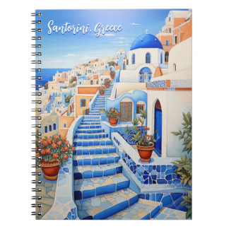 Santorini Eiland Illustratie | Reiskunst Notitieboek