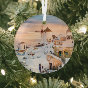 Santorini Glas Ornament