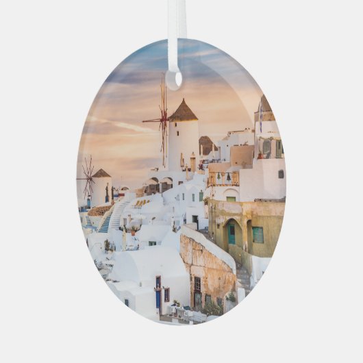 Santorini Glas Ornament (Voorkant links)