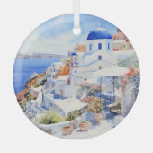 Santorini Glas Ornament (Voorkant)