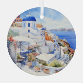 Santorini Glas Ornament (Achterkant)