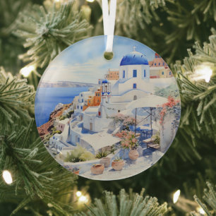 Santorini Glas Ornament
