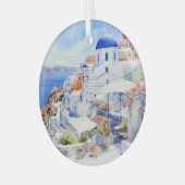 Santorini Glas Ornament (Voorkant links)