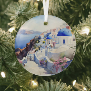 Santorini Glas Ornament