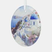 Santorini Glas Ornament (Voorkant links)