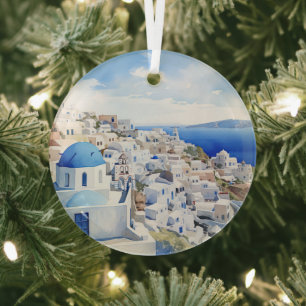 Santorini Glas Ornament