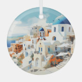 Santorini Glas Ornament (Voorkant)