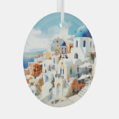 Santorini Glas Ornament (Voorkant Rechts)