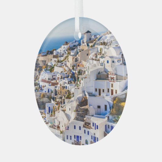 Santorini Glas Ornament (Voorkant links)