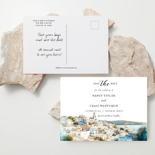 Santorini Grèce Enregistrer La Date Carte Postale