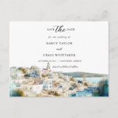 Santorini Grèce Enregistrer La Date Carte Postale (Devant)
