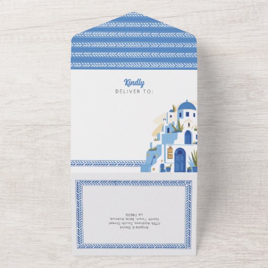 Santorini Grèce Mariage grec Invitation et RSVP (Dehors)
