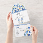 Santorini Grèce Mariage grec Invitation et RSVP (Déchirure)