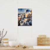 Santorini Grèce Paysage Voyage Art Imprimer Poster (Cuisine)
