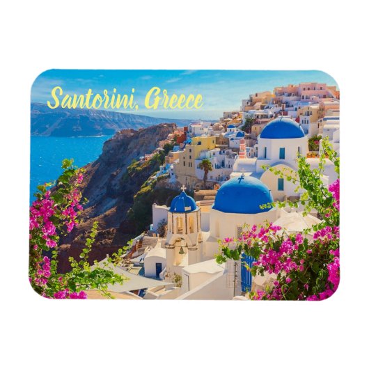 Santorini Greece gestileerd Magneet (Horizontaal)