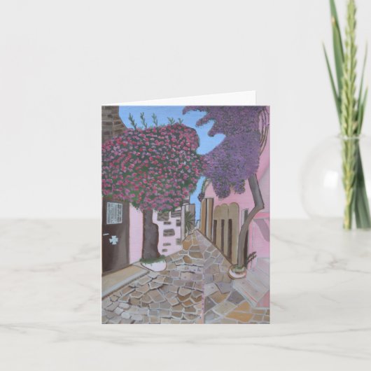 Santorini, Greece invitation folded card  (Voorkant)