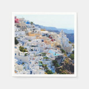 Santorini Greece Paper Napkins Servet