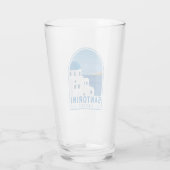 Santorini Greece Retro  Glas (Achterkant)