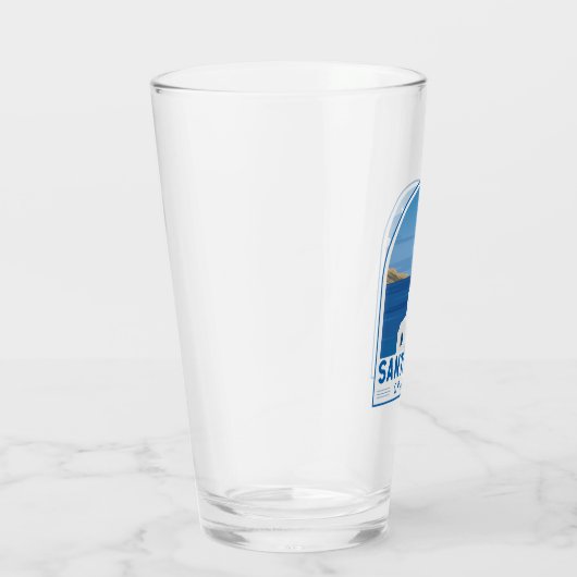 Santorini Greece Retro  Glas (Rechts)
