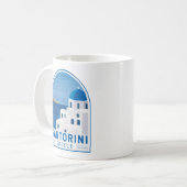 Santorini Greece Retro  Koffiemok (Voorkant links)