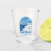 Santorini Greece Retro  Shot Glas (Voorkant)