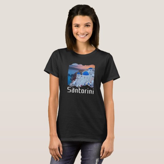 Santorini Greece Souvenir 8 T-shirt (Voorkant volledig)